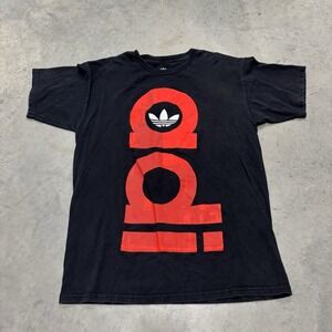 Adidas Black‎ Red Shirt Big Spell Out Men's Size Medium